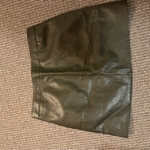 Lulus vegan leather skirt in dark olive size M